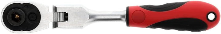 GEDORE red Gelenk-Bitknarre mit ergonomischem 2K-Griff, Feinverzahnung mit 72 Zähnen, 1/4 Zoll, Rot/