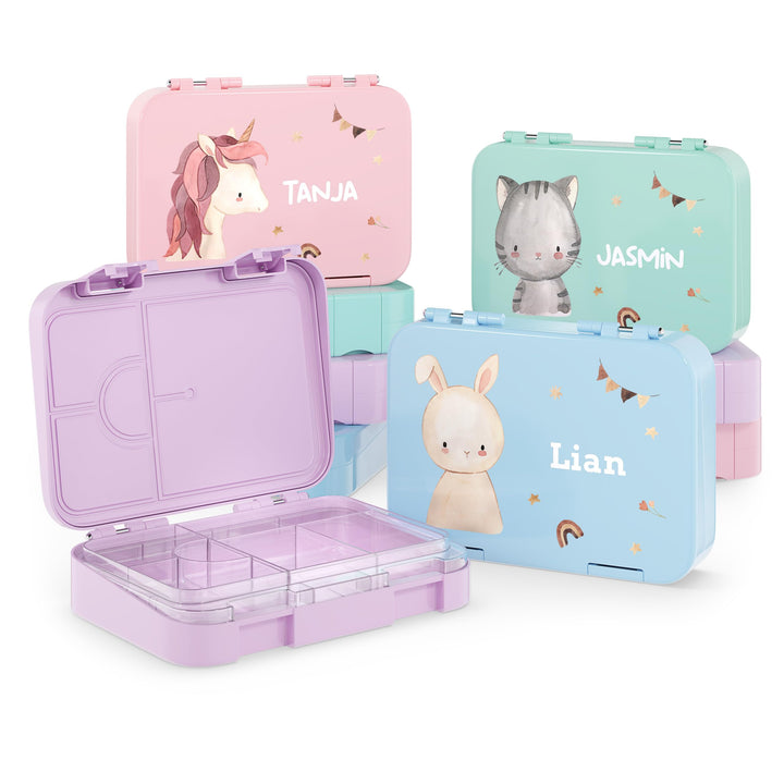 OT MB 2115 Personalisierte Kinder Brotdose mit Name - Lunchbox mit Fächern und Unterteilung - Gesche