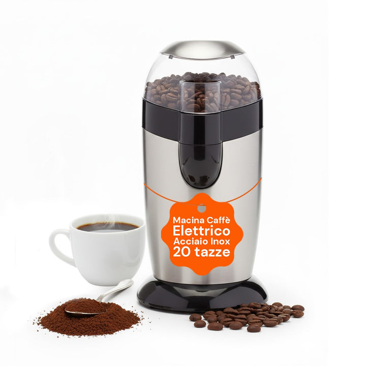 Avilia Trita Kaffeemühle 120 W mit Klingen aus Edelstahl und hygienischem Behälter aus Edelstahl