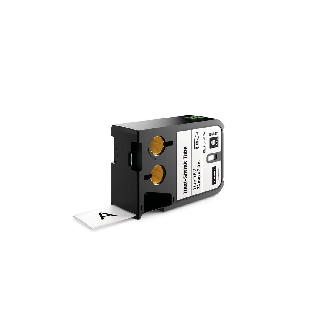 Dymo XTL Schrumpfschlauch | Endlosband | 24 mm x 2.70 m | schwarz auf weiss 24 mm x 2,7 m, 24 mm x 2