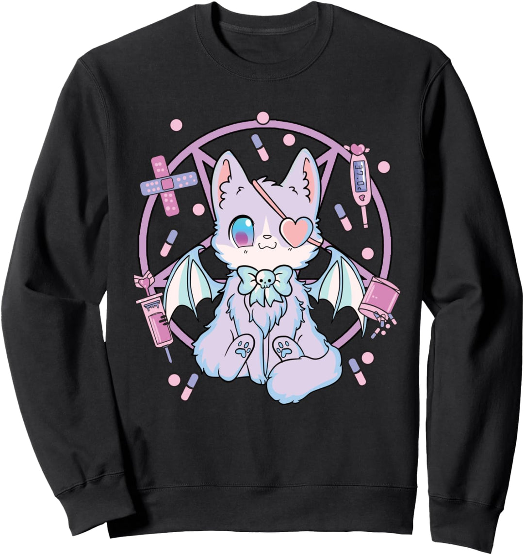 Pastel Goth Kawaii Yami Cat Sweatshirt