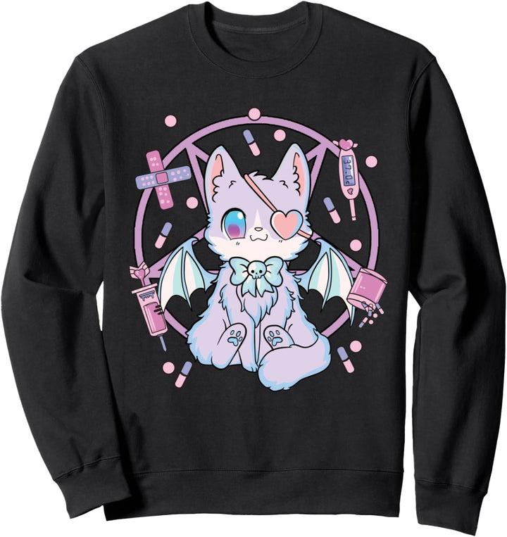 Pastel Goth Kawaii Yami Cat Sweatshirt