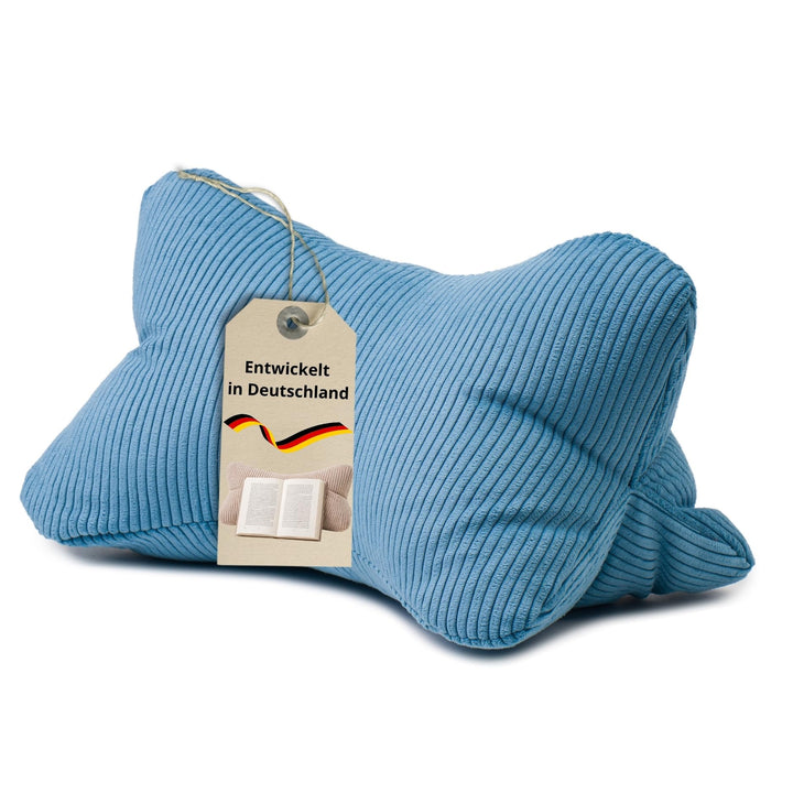 liebling Cord Lesekissen für Bett und Sofa, Bücherkissen, Lesehilfe, 40x25 cm, Leseknochen, Serie Ve