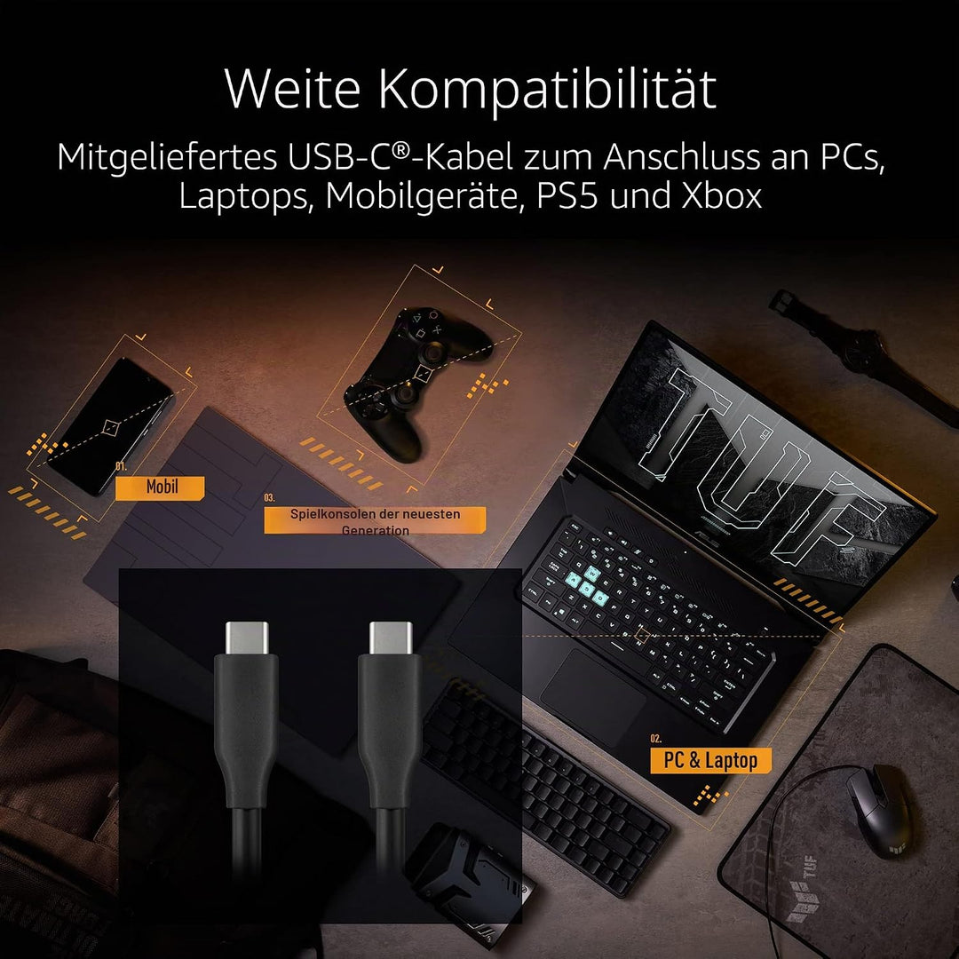 ASUS TUF Gaming A1 (ESD-T1A) SSD Gehäuse (USB-C 3.2 Gen 2x1, duale M.2 NVMe PCIe- und SATA-Schnittst