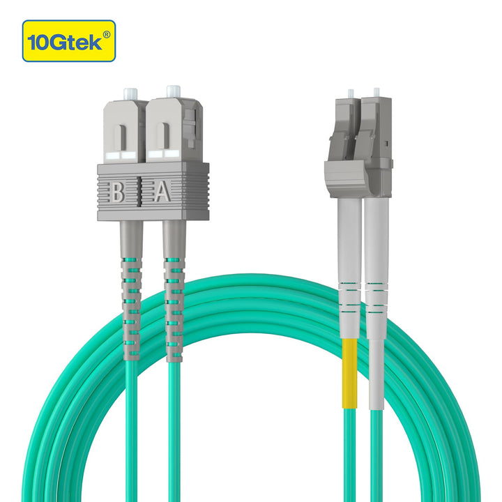 Fiber Patch Cable - LC to SC OM3 10Gb/Gigabit Multi-Mode Jumper Duplex 50/125μm LSZH Fiber Optic Cor