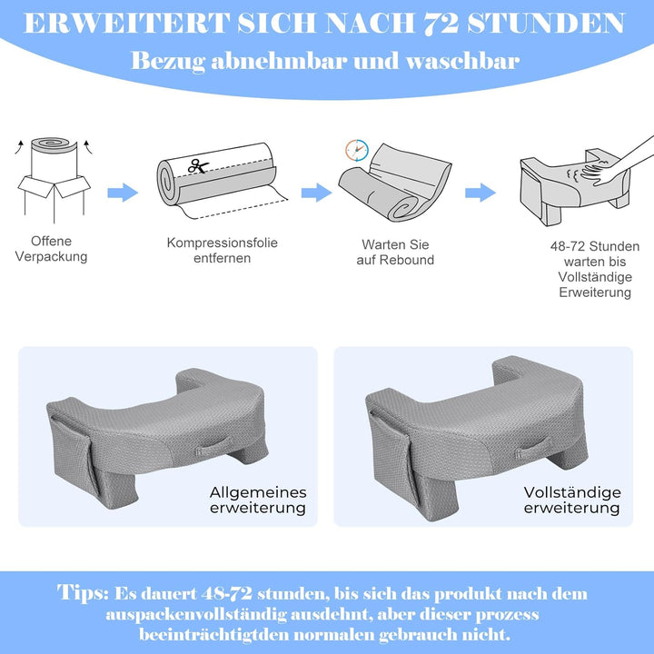 Babenest 26D Schwamm Spiel Schoss Lesekissen zum Lesen, Spielen und Häkeln, Bücherkissen für Bücher,
