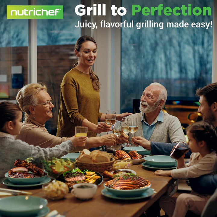NutriChef Burgerpresse- Antihaft Gusseisen, Schwere Grillpresse 1,5 kg (22 × 9,5 cm), Fleischbeschwe