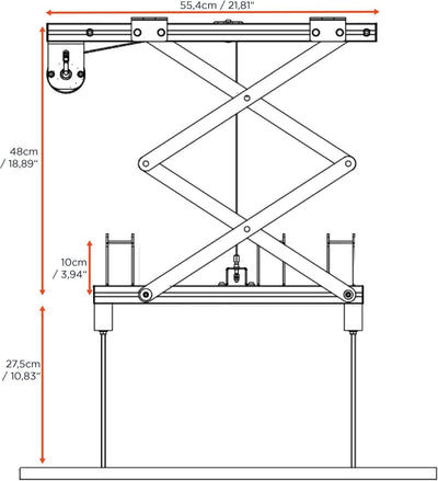 celexon Beamer-Deckenlift PL300 - ausfahrbar bis 18,5'' - bis 33lbs - Projektorhöhe bis 5,5'' - auch