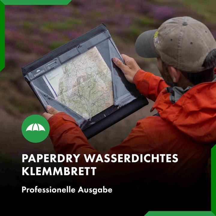 A4 Professional Schwarz, Wasserdichtes Klemmbrett Hoch-/Querformat | Kälteschutzmittel, Hochwertiges