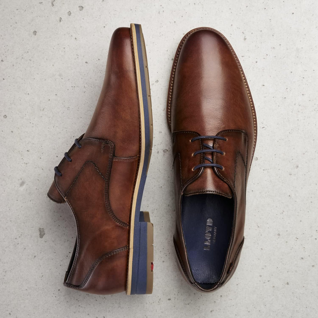 LLOYD Herren Schnürhalbschuhe Langston, Männer Businessschuhe 41 EU Braun, 41 EU Braun