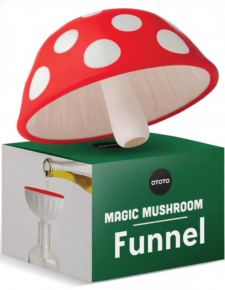 OTOTO Mushroom - Faltbarer kleiner Küchentrichter mit breiter Öffnung für Gläser. Flaschen Silikon 1