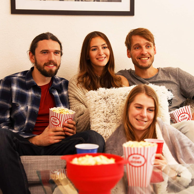 10 x Popcorn Maker Silikon für Mikrowelle, zusammenfaltbarer Popcorn Popper, Zubereitung ohne Öl, BP