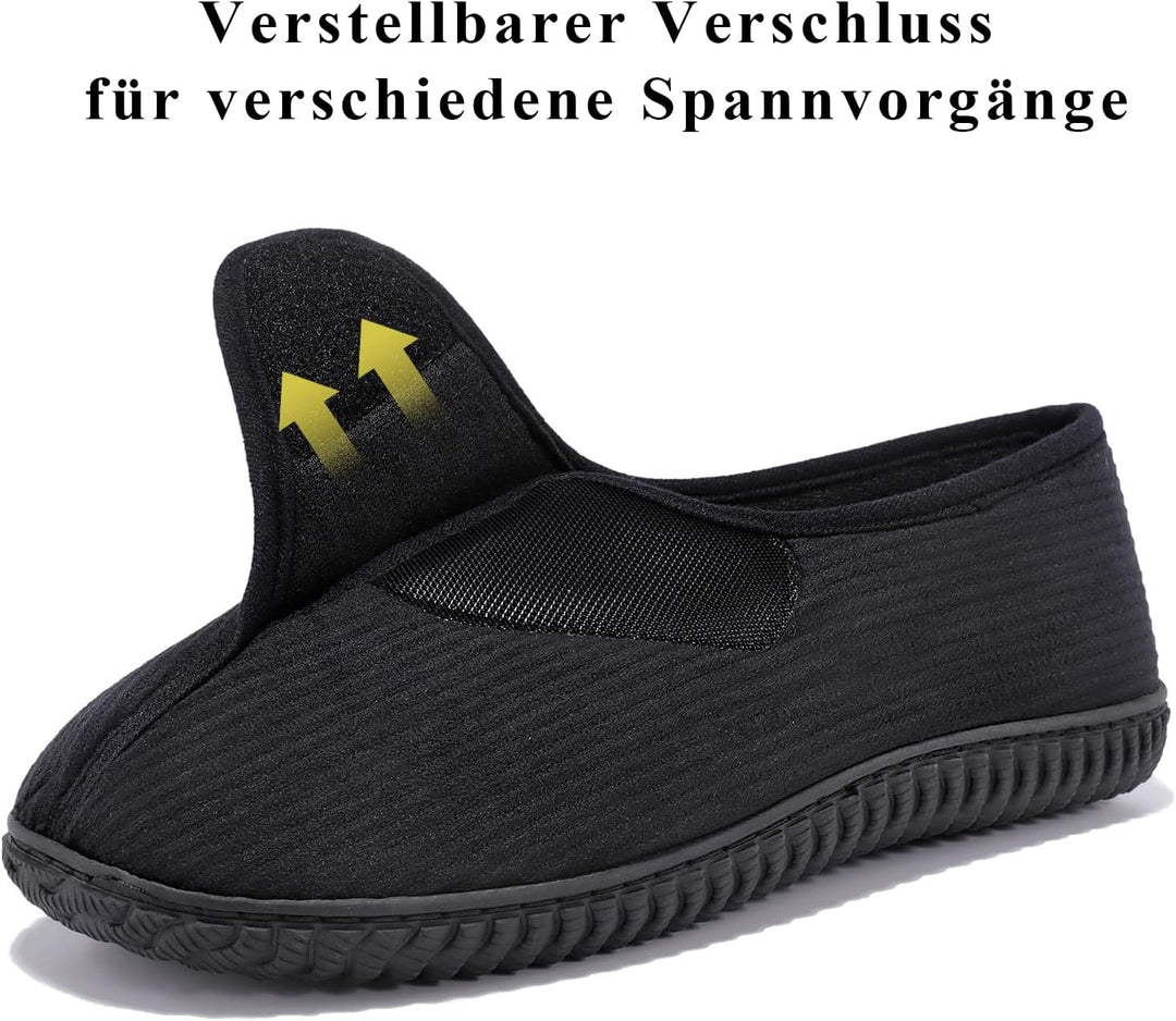 Git-up Herren Diabetiker Hausschuhe Schuhe Arthritis Ödem Verstellbare Verschluss Memory Foam Haussc