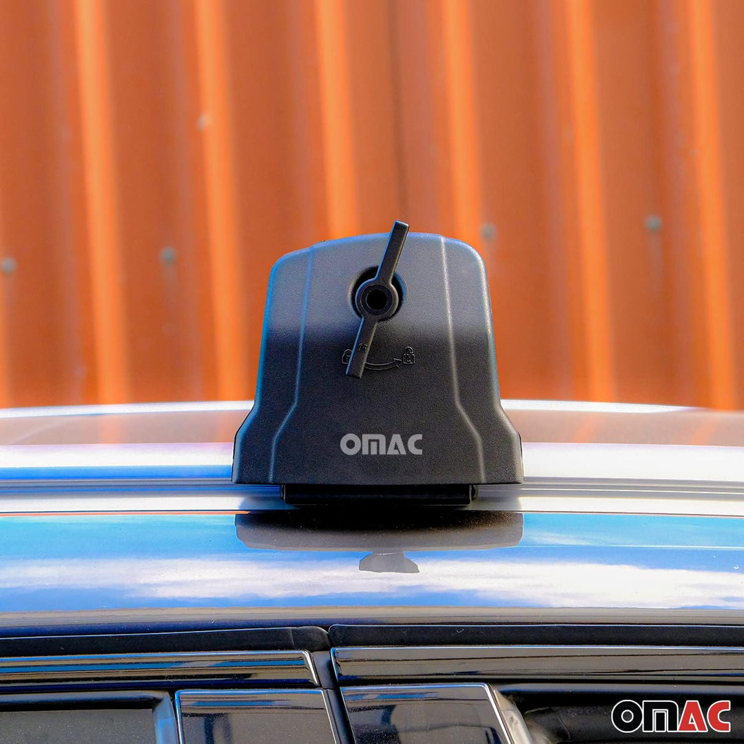OMAC Dachträger Gepäckträger kompatibel mit Mercedes C Klasse W205 2014-2021 TÜV ABE Alu Schwarz, Sc