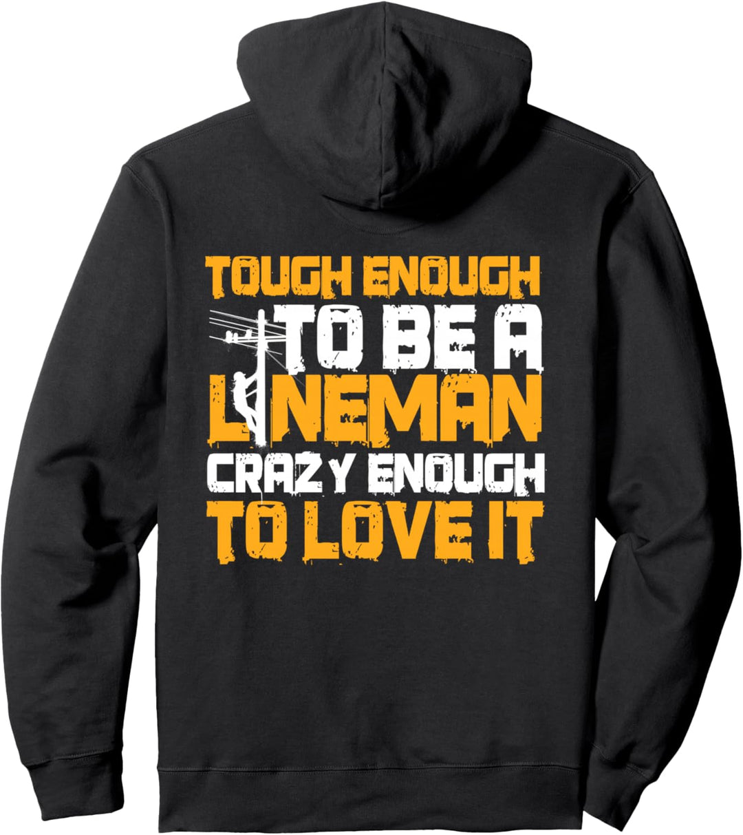 Lineman Design auf der Rückseite der Wäscheleine Arbeiter Pullover Hoodie
