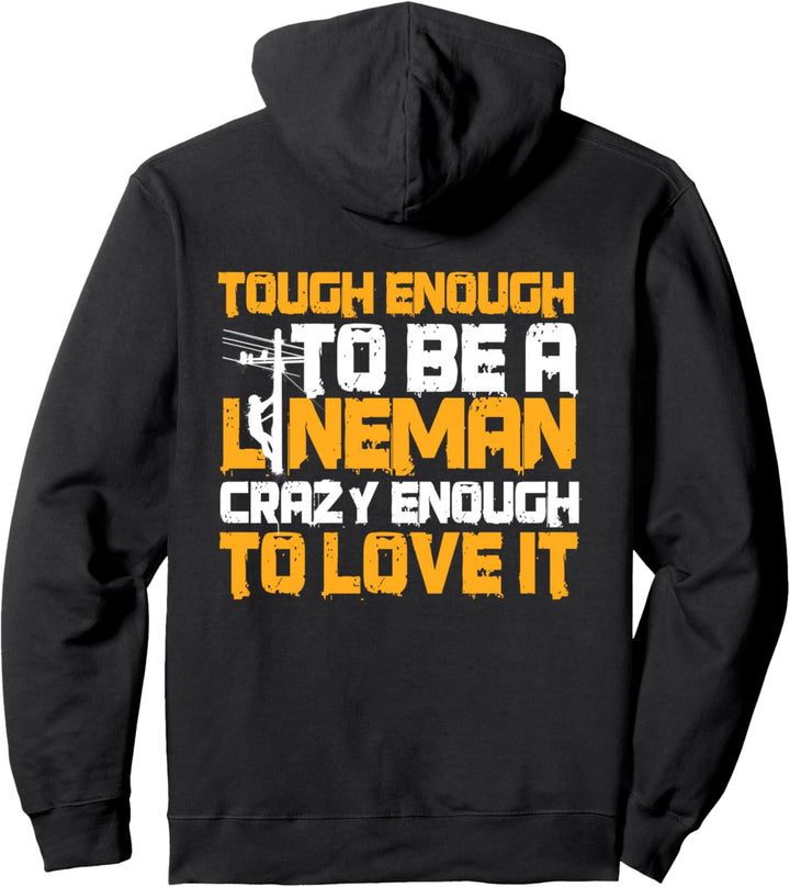 Lineman Design auf der Rückseite der Wäscheleine Arbeiter Pullover Hoodie