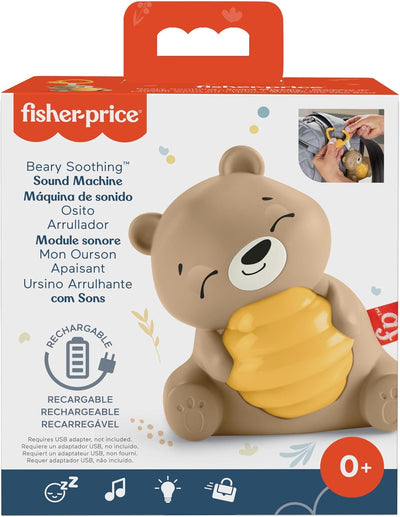 Fisher-Price Beruhigendes Bärchen Spieluhr zum Mitnehmen für Babys mit Nachtlicht und einstellbarem