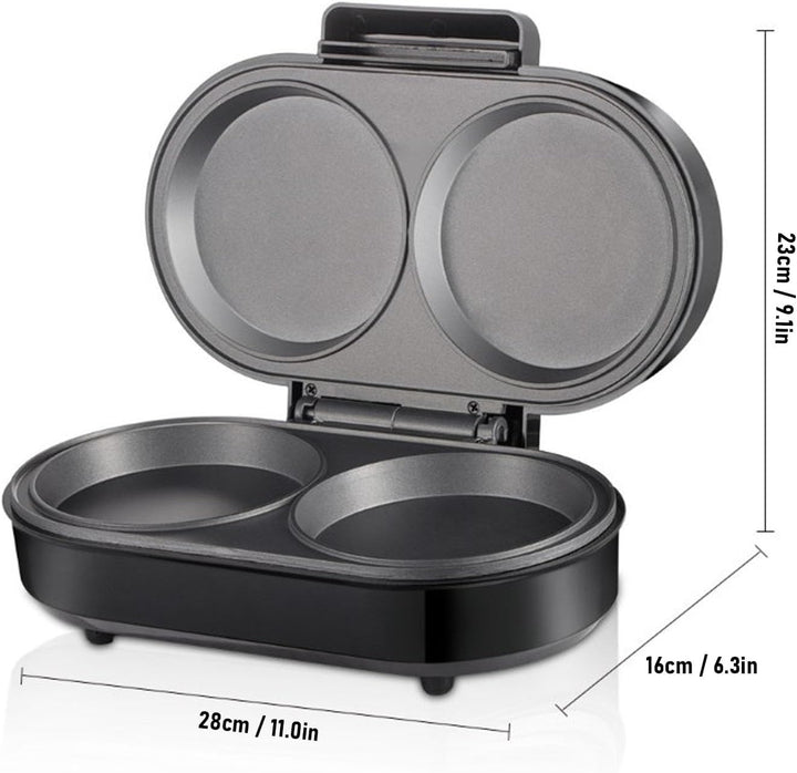 Elektrischer Pfannkuchen-Maker, 850 W, Doppelter Mini-Burger-Grill, Kleiner Elektrischer Grill, Omel