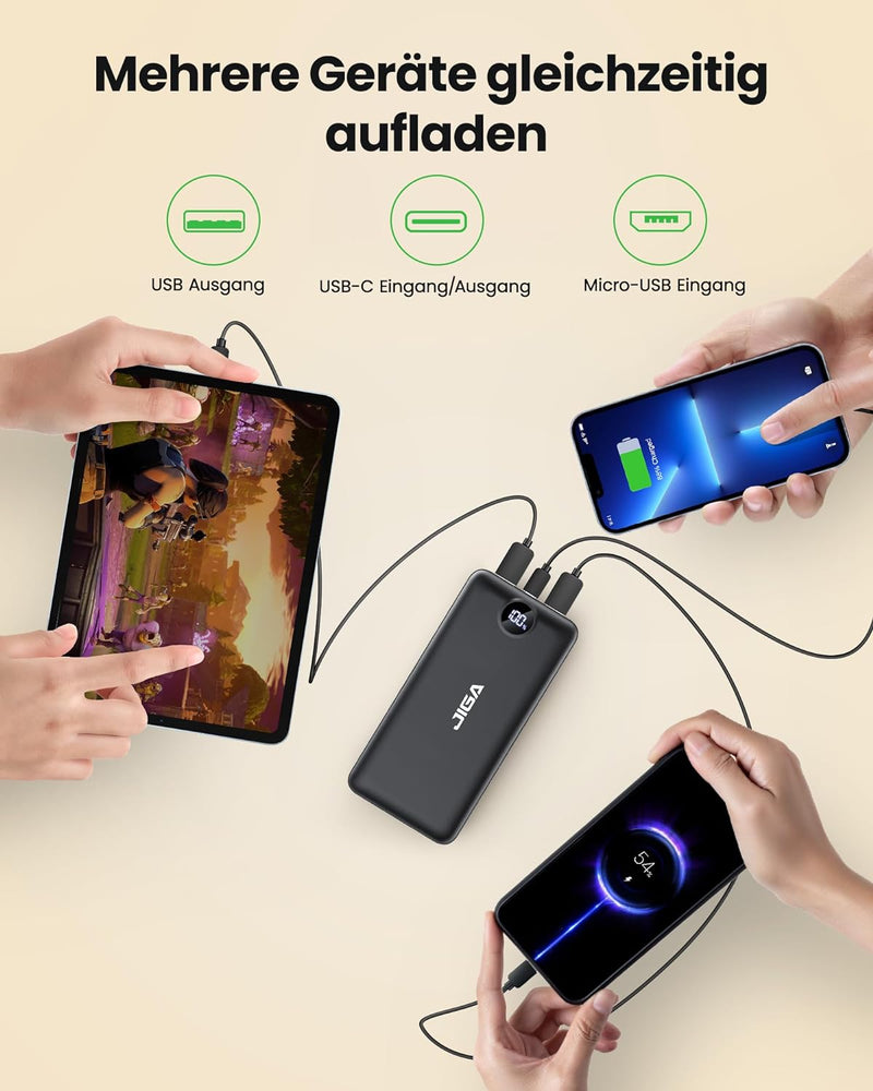 Power Bank 30000mah Portable Charger: Externer Akku Ladegeraet - PowerBank für Samsung Handy - Exter