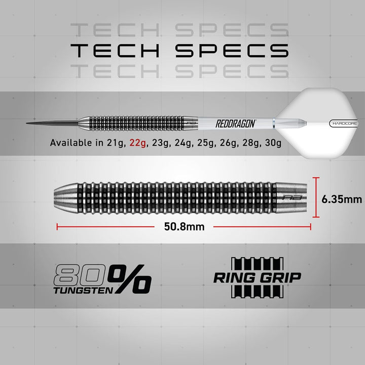 RED DRAGON Darts - Pegasus Profi 80% Tungsten Darts Set | Erhältlich mit Dartpfeile Metallspitze 21g