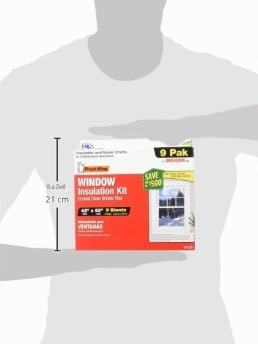 Frost King, transparent V73/9H Schrumpffenster-Set für den Innenbereich, 106 x 157 cm, 9-Pack, 9-Pac