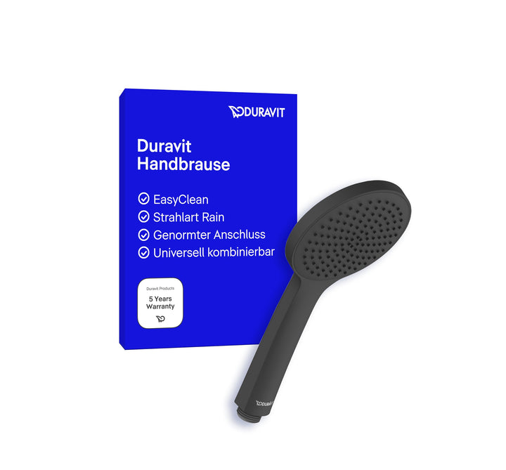Duravit Universal Duschkopf, Duschbrause mit Strahlart Rain, Handbrause rund (Ø 110 mm), Brausekopf