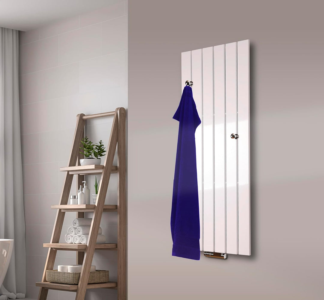 Badheizkörper Design Peking 2 120x47cm 799 Watt weiss (+ 2 Knopfhalter) SZAGATO Handtuchwärmer Handt
