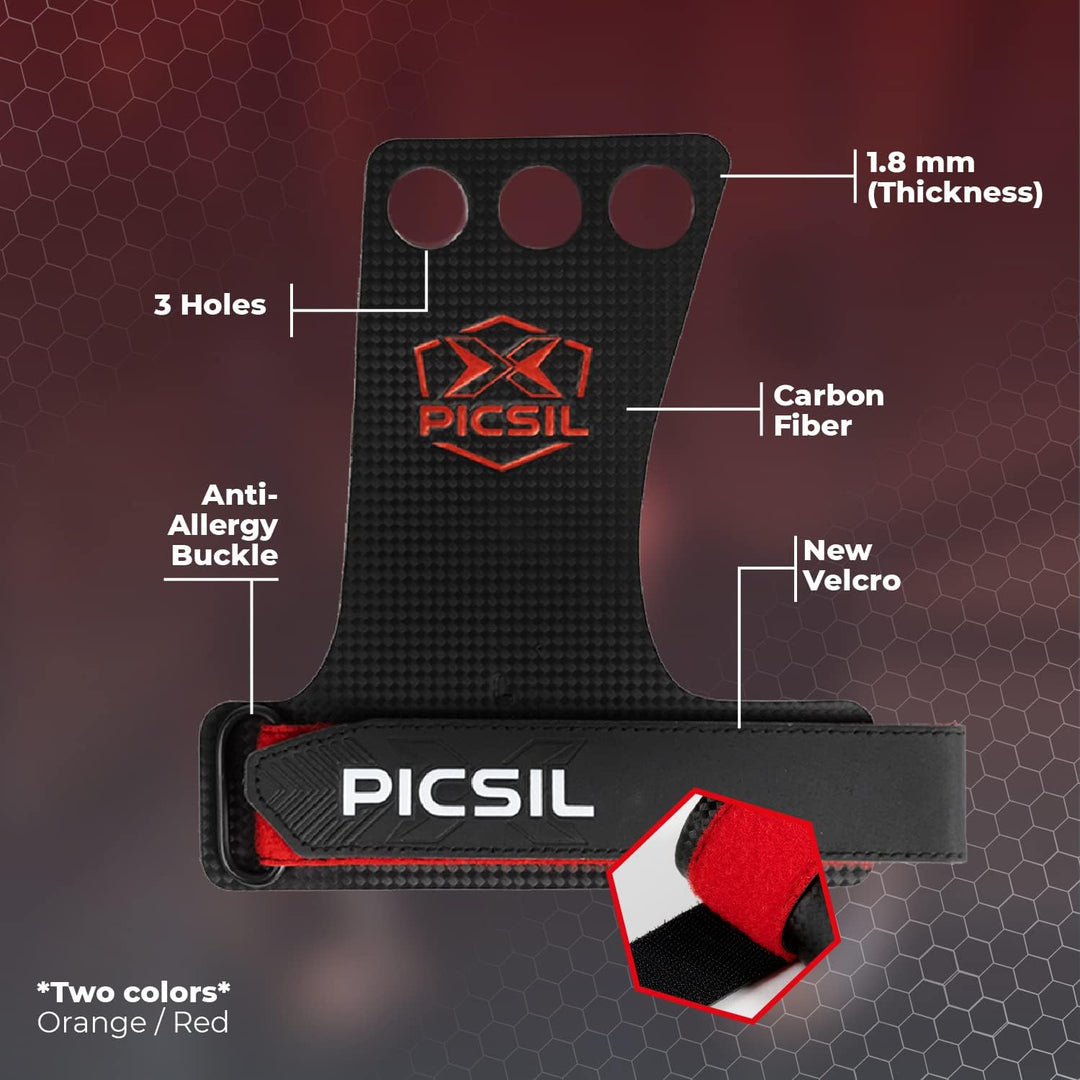 PICSIL RX – Trainingshandschuhe für Cross-Training, Carbon-Grips, für Fitnessstudio, Boxen, Gewichth