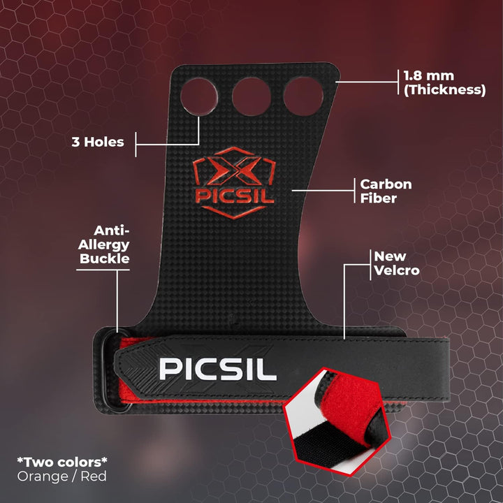 PICSIL RX – Trainingshandschuhe für Cross-Training, Carbon-Grips, für Fitnessstudio, Boxen, Gewichth