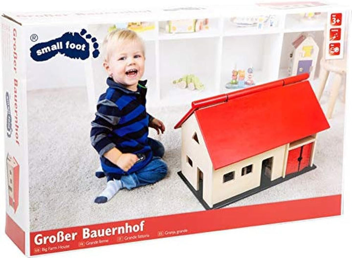 small foot Grosser Bauernhof, aus Holz, mit aufklappbarem Dach und Schwingtoren, ab 3 Jahren, 8502,