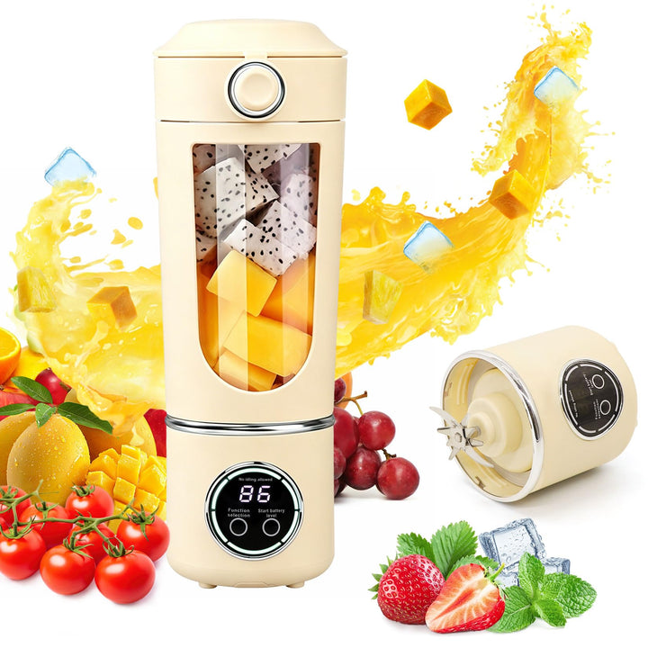 Herbst Tragbarer Mixer 700ml, Mixer Smoothie Maker To Go mit 12 EdelstahlKlingen, Klein Portable Ble