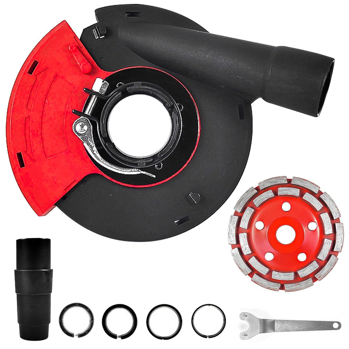 5 Zoll Absaughaube Winkelschleifer 125 mm, PA6, Staubabsaugung und Auffang, Staubschutzhaube für Bet