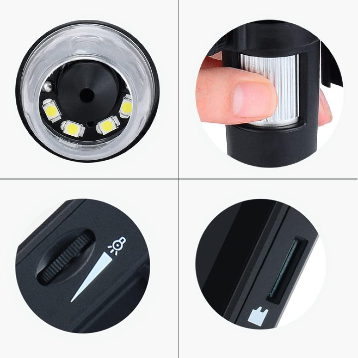 Digitales USB-Mikroskop, 1000-fache Vergrösserung, Zoom-Lötmikroskop mit 8 einstellbaren LED-Lichter