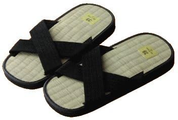 original traditionelle Zoris - Reisstroh Schuhe/Slipper, Gr. 46 EU Schwarz, 46 EU Schwarz
