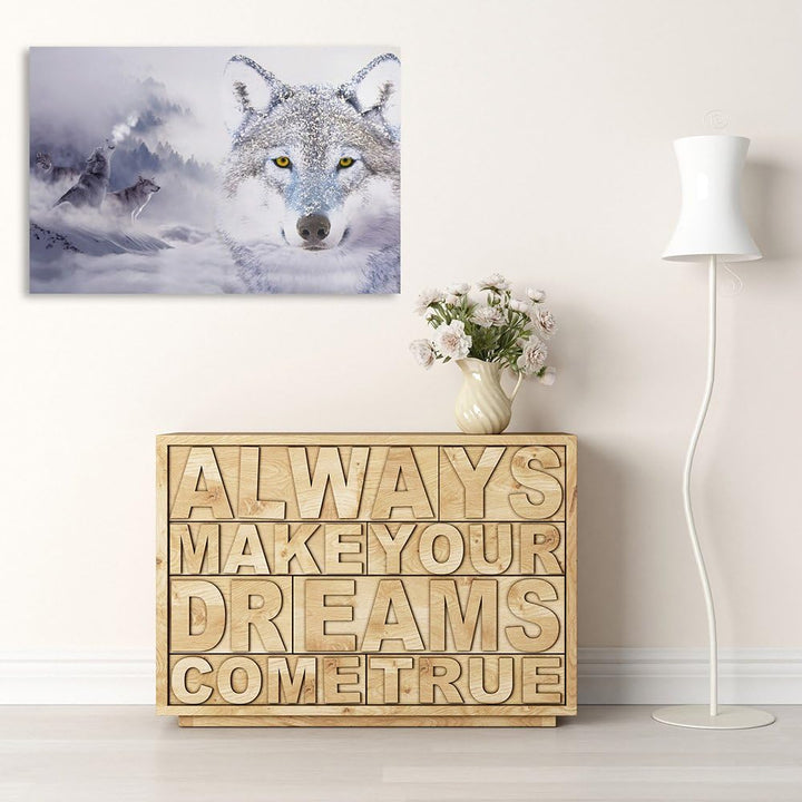 Feeby, Leinwandbild, Bilder, Wand Bild, Wandbilder, Kunstdruck 50x70cm, Wolfs, MODERN, DOPPELTE BELI