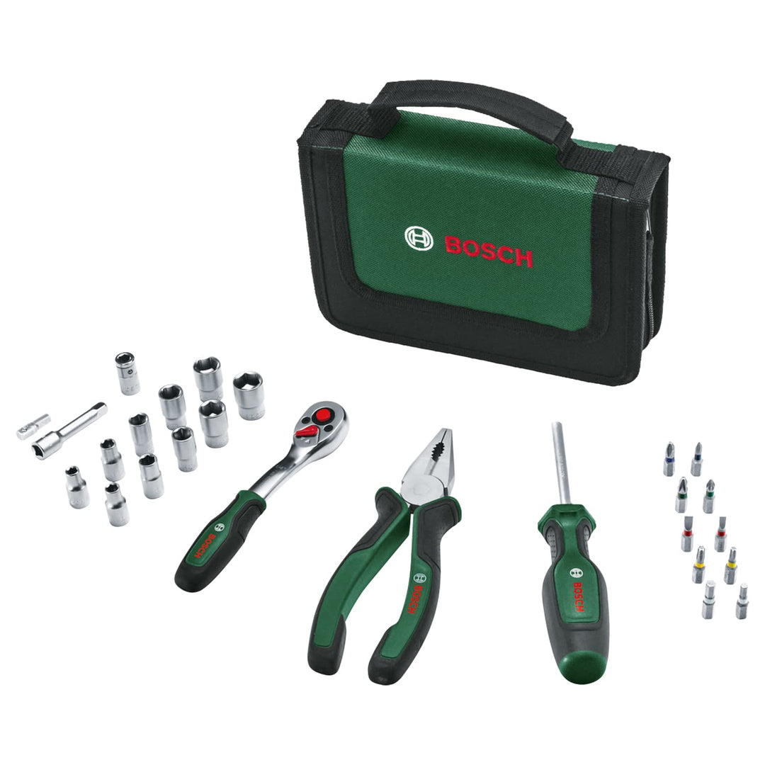 Bosch Mobility-Handwerkzeug-Set, 26-teilig (kompaktes und mobiles Werkzeug-Set für Heimwerkerarbeite