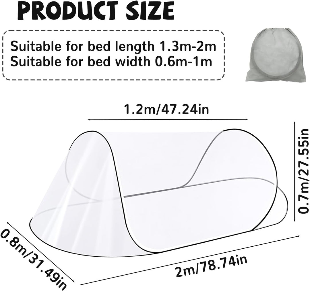shallyong Moskitonetz Bett, 200 x 80 x 56 cm, Tragbares Moskitonetz Pop Up, Familien-Moskitonetzbett