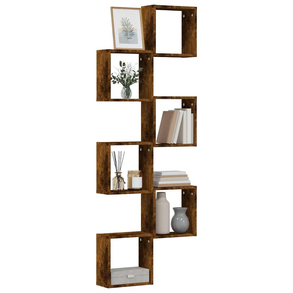 vidaXL Würfelregale 6 STK. Räuchereiche 30x15x30 cm, Würfelaufbewahrung, Würfelorganisator, Schweber