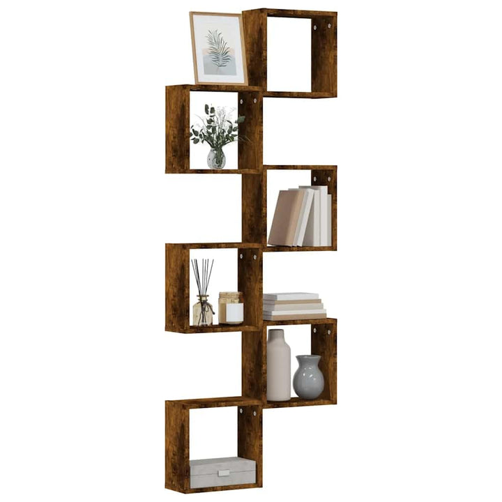 vidaXL Würfelregale 6 STK. Räuchereiche 30x15x30 cm, Würfelaufbewahrung, Würfelorganisator, Schweber
