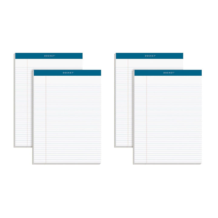 Tops Double Docket Writing Tablet, 8–1/2 x 11–3/10,2 cm, perforiert, weiss, schmal, Rule, 100 Blatt