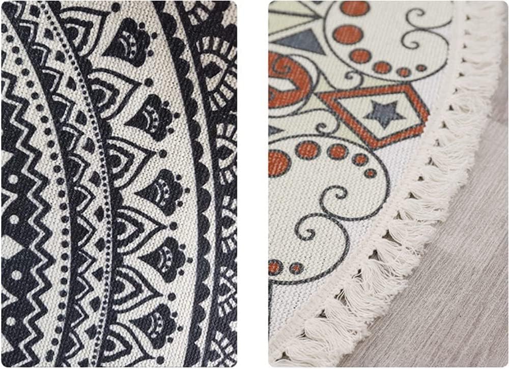 Vintage Boho Baumwolle Teppiche Mandala Muster Waschbar Handgewebte Böhmische Runder Teppich mit Qua