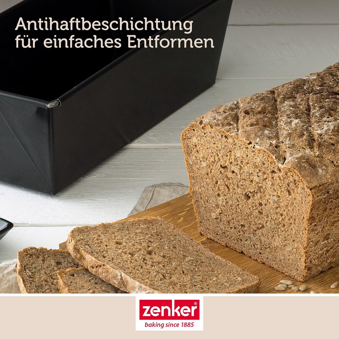 Zenker Brotbackform, Königskuchenform mit Antihaftbeschichtung, hochwertige Brotform in schwarz (Kuc