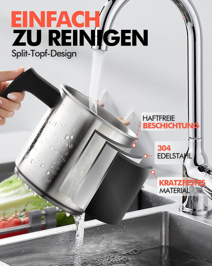 Automatischer Milchaufschäumer Elektrisch 4-in-1, 650ML Edelstahl Milchschäumer mit Auto-Abschaltung