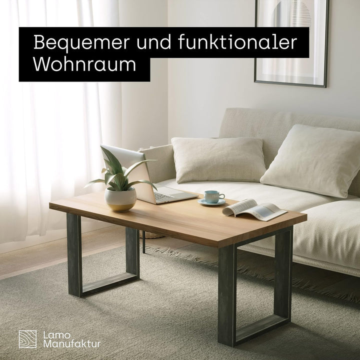 LAMO Manufaktur Tischbeine für Schreibtisch Esstisch, Simple Massive, Vierkantprofil 80x20 mm, Tisch