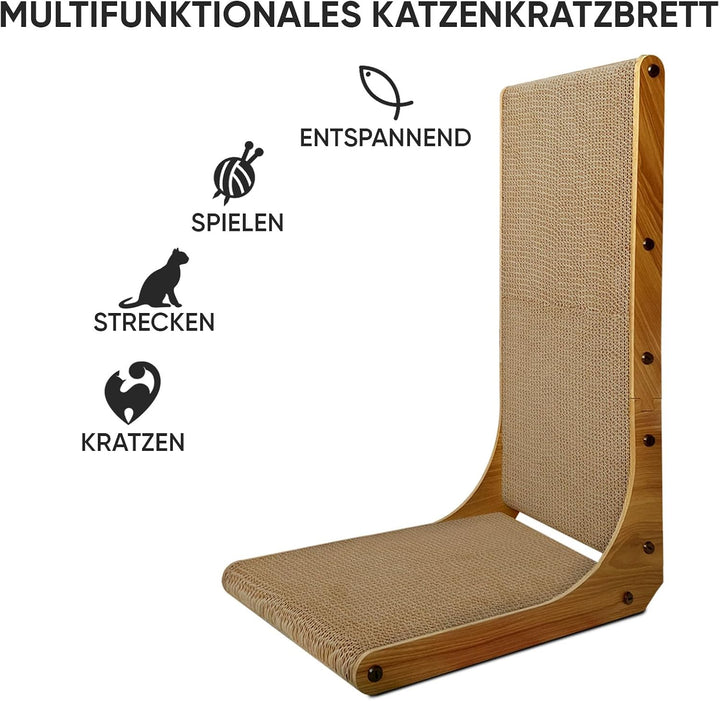 Katzenkratzbrett, Kratzpad aus Pappe, Katzen Kratzmatte für Wohnungskatzen und Kitten, grosses Kratz