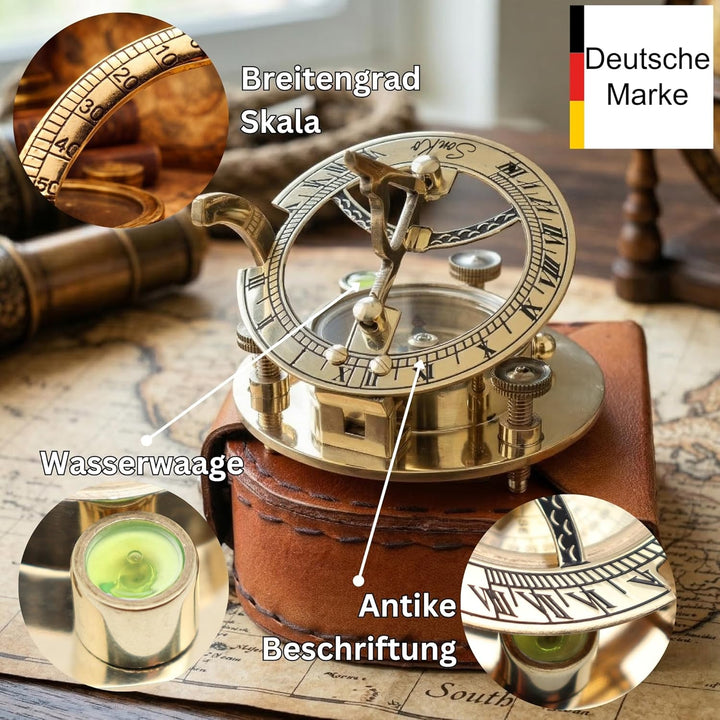 SonKo® Kompass mit Gravur Kompass personalisiert – Antik Optik nautischer funktionsfähige Maritime D