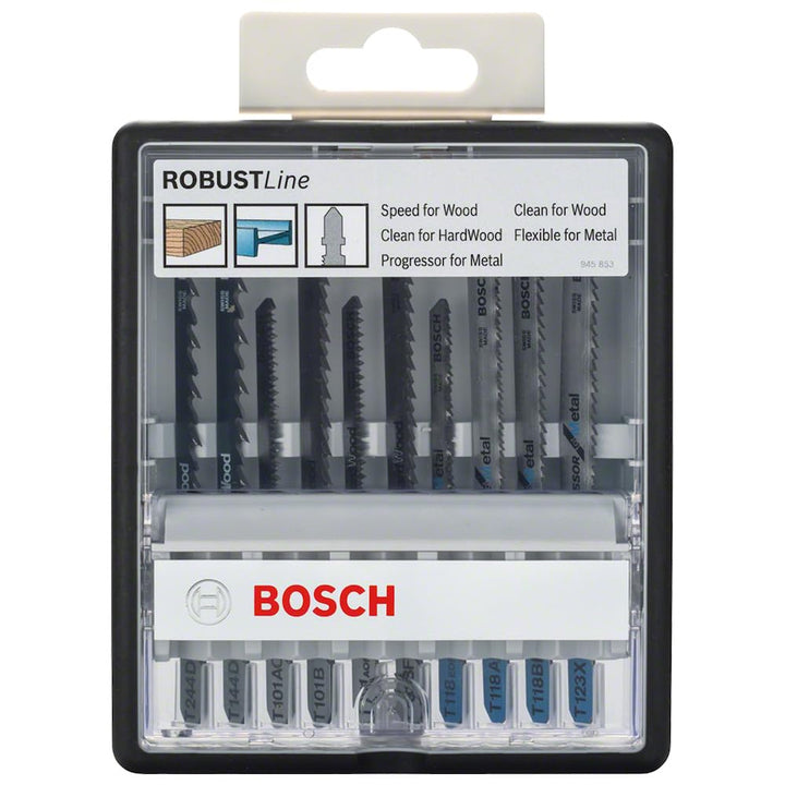 Bosch Accessories Professional 10tlg. Stichsägeblatt-Set Robust Line (Wood und Metal zum Sägen in Ho