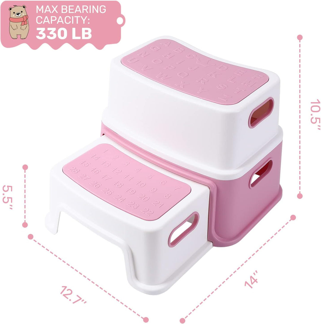 Tritthocker Kinder 2 Stufen, Zweistufiger Robuster Hocker Stabil & Leicht, Tritthocker für Badezimme