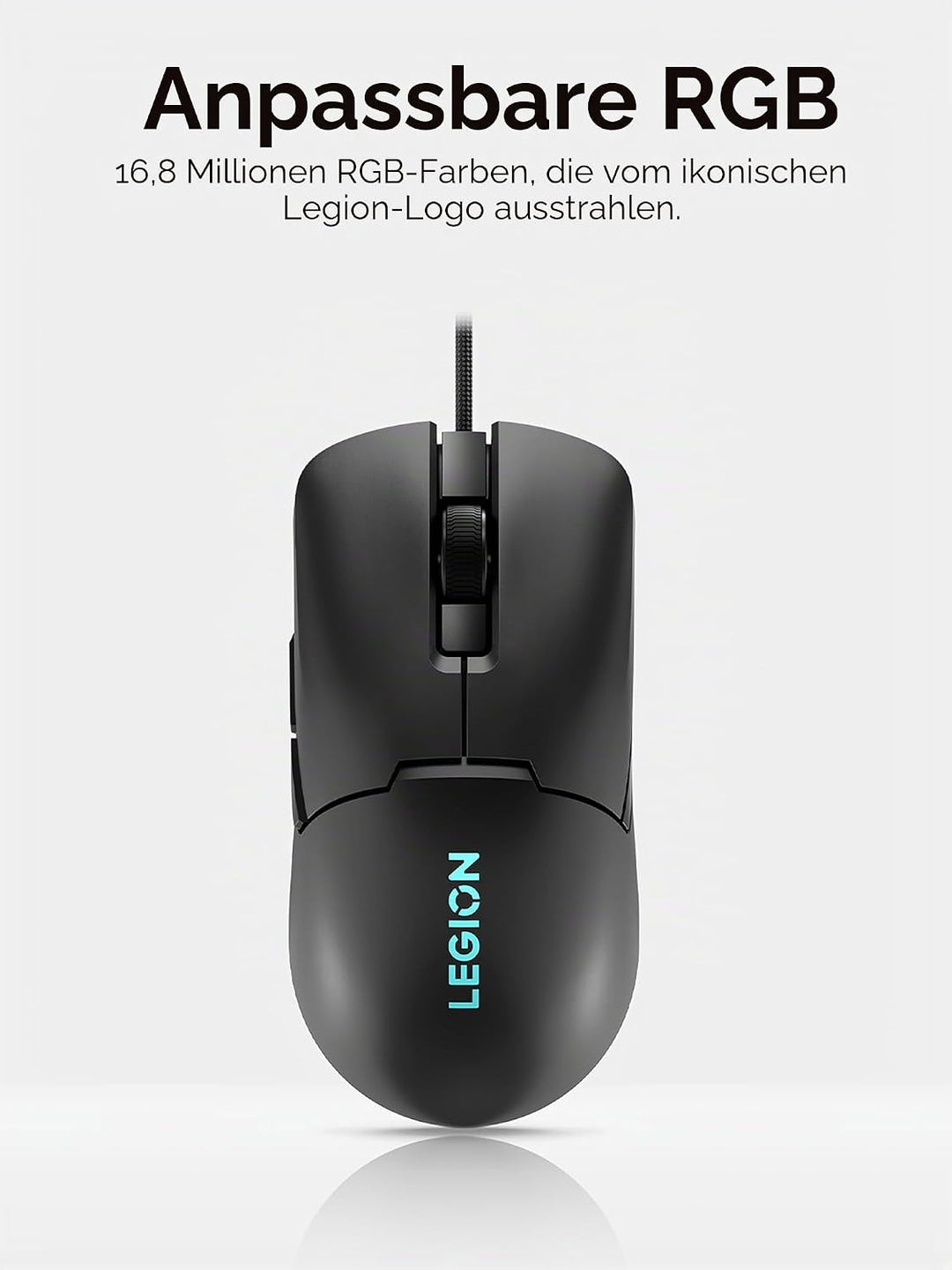 Lenovo Legion M300s RGB Gaming-Maus, bis zu 8000 DPI, 6 programmierbare Tasten, RGB 16,8 Millionen F