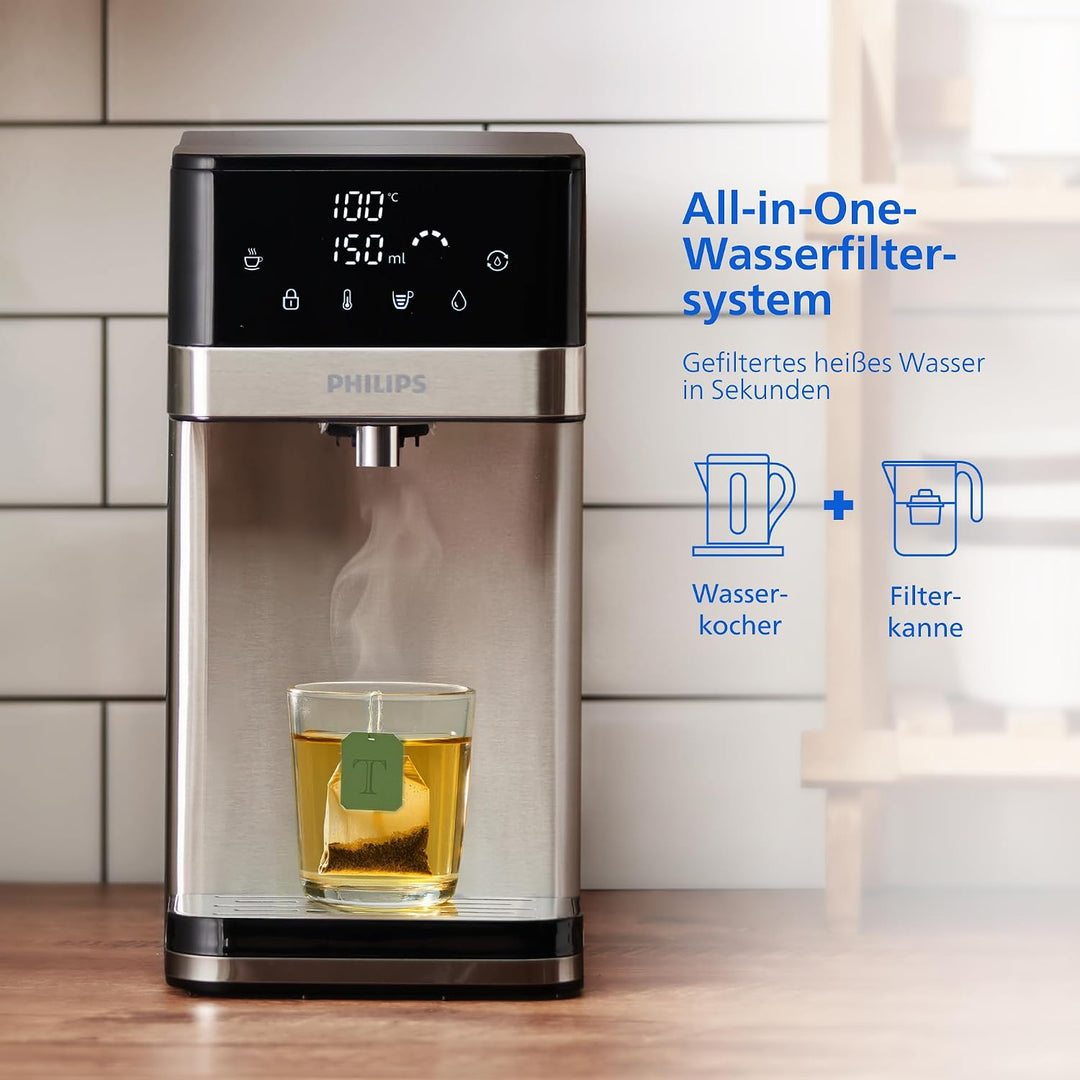 Philips Wasser Station, Spender für gefiltertes heisses Wasser, 2.2 L Fassungsvermögen, 6 Temperatur